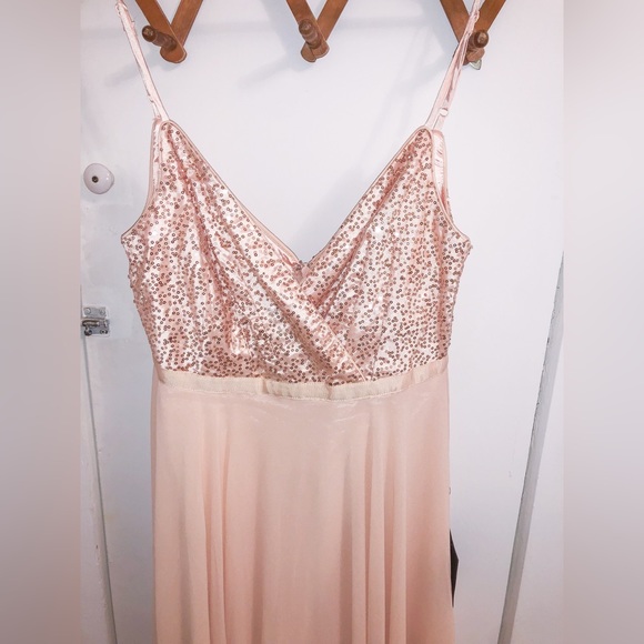 NWT Lulus Memorable Mystique Champagne Sleeveless Sequin Maxi Dress - Picture 11 of 16